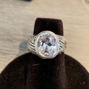 White Topaz / Sterling Silver Ring Size 5.